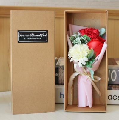 China Rose soap bouquet gift box holiday gift small gift activity practical carnation simulation flower small bouquet for sale