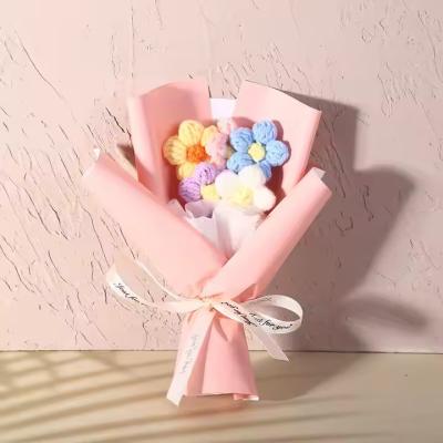 중국 마친 엄마 발렌타인 데이 크로켓 꽃다발 창의적인 인공 꽃 넥타이 푸프 꽃다발 판매용