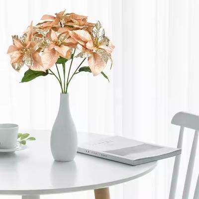 중국 현실적인 시뮬레이션 플라스틱 실크 천 꽃꽃차례 가정 테이블 크리스마스 장면 장식 책상 장식 테이블 판매용