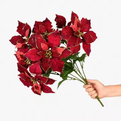 중국 현실적인 시뮬레이션 플라스틱 실크 천 꽃꽃차례 가정 테이블 크리스마스 장면 장식 책상 장식 테이블 판매용