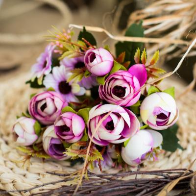 중국 인위 꽃, 가짜 꽃, 다이아몬드 차 싹, 플라스틱 차 장미, 인위 꽃, 장식 꽃, 사진 수비품 판매용