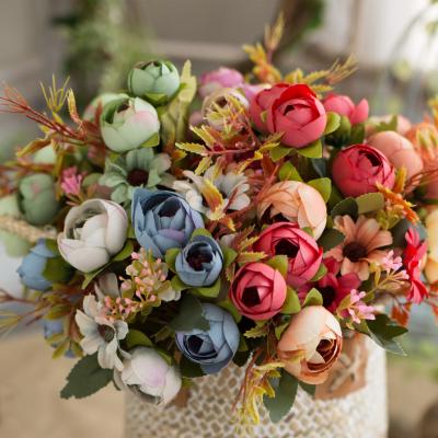 중국 인위 꽃, 가짜 꽃, 다이아몬드 차 싹, 플라스틱 차 장미, 인위 꽃, 장식 꽃, 사진 수비품 판매용