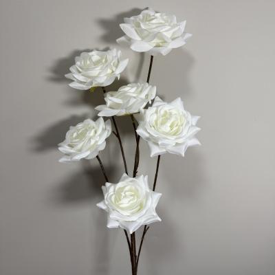 China Fake Flower Simulation Flower 6 Head Rose Bundle Home Living Room Decoration Photography Props Wedding Wedding Simulation Flower Wholesale for sale