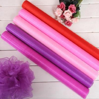 China High Density Soft Silk Organza Fabric 100cm 150cm Wedding Decoration Tulle Roll for sale