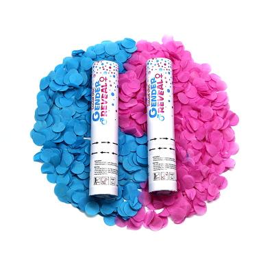China Reveal Gender Confetti Cannon Biodegradable Party Poppers For Baby Shower for sale
