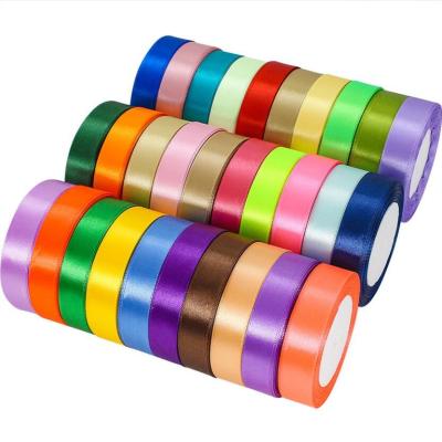 China 40mm MultiColored Plain Satin Ribbon Customized Length Two Sided Satin Ribbon 50m Length for sale