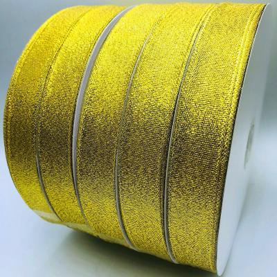 China Glitter Metallic Gift Wrap Ribbon Multicolored Custom Size 12mm Satin Ribbon for sale