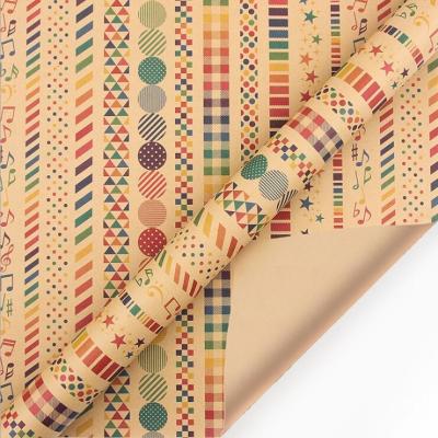 China Recyclable Kraft Christmas Wrapping Paper Roll 80gsm 90 Sq Ft Wrapping Paper for sale