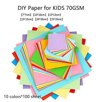 China Kinder A4 färben Papier-Origami-Handwerkkünste des Holzschliff-70gsm unter Verwendung des Papiers zu verkaufen
