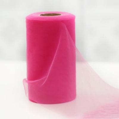 China Stamp Pattern Plain Polyester Soft Tulle Rolls 100 Yards Organza Material for sale