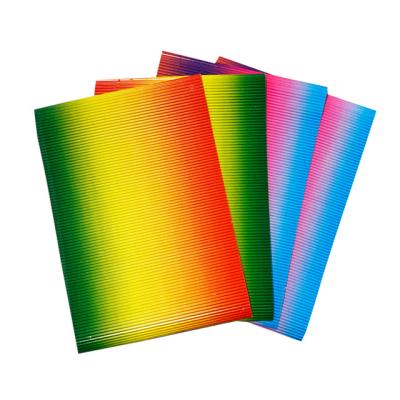 China Rainbow Color Corrugated Paper Board Hobby DIY Colourful A4 Size Sheet for sale