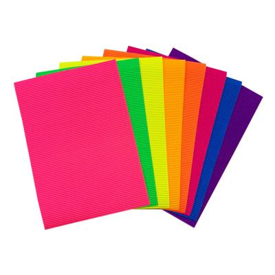 China Corrugated Fluorescent A4 Sheets 50cmX80cm colored cardboard sheets for sale