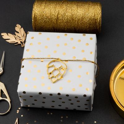 China Spotty Gold Stripe Wrapping Paper 85GSM Customized for gift package for sale