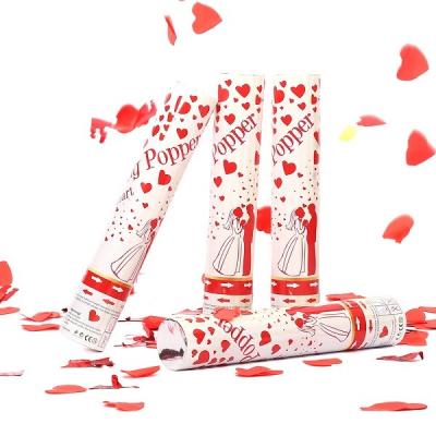 China 30cm Red Heart Foil Party Confetti Cannon Shooter Outdoor Indoor Use for sale