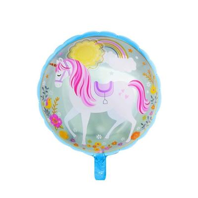 중국 여성 남자 무지개 유니콘 포일 풍선 헬륨 18 인치 채워넣기 풍선 판매용