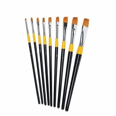 China Private Labeling Nylon Hair Acrylic Painting Brush angular Artist Painting Brush Set for sale