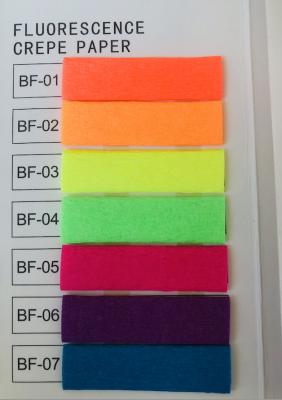 China Los 50X100cm fluorescentes/iridiscentes del papel de crespón del color de la artesanía de DIY en venta