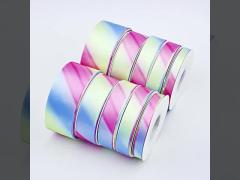 DIY手作り素材とフラワーパッケージ用のカスタマイズされたカラーグラデーションレインボーリボン 4cm x 10m