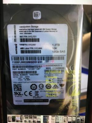 Китай 1.2T 2.5 Inch Ibm Sas Drives 10K 12GB 01DE337 Storage Hard Disk V3700 V2 продается