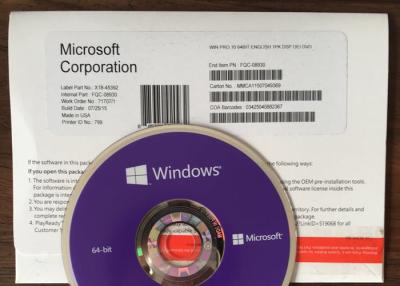 China 4 GB Memory Windows 10 Pro Product Key 64 Bit Activation DVD And COA for sale