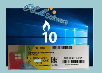 China 100 % Genuine Windows 10 Activation Key , Oem Windows 10 Coa Sticker for sale
