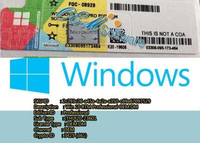 China Código dominante de Windows 10 del software, mejora de la llave de la licencia del profesional de Windows 10 en venta