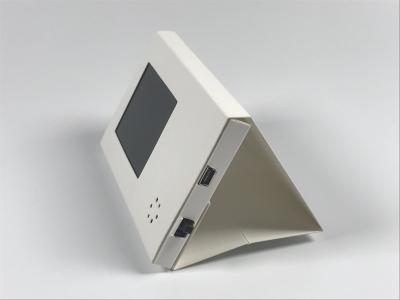 China Mini tarjeta material de papel del folleto del vídeo de escritorio de la exhibición del estallido de la pantalla LCD de la talla 2,4inch para la exhibición de la En-tienda en venta
