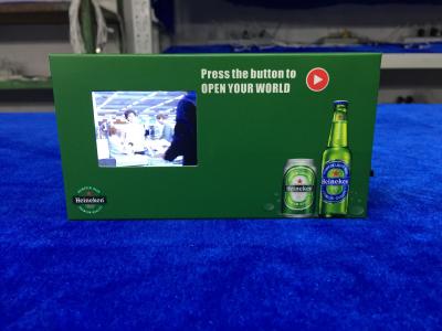 China Heineken branded Retail POP shelf talkers with LCD screen 2.4''  shelftalker  paper video cards with custom printing for sale