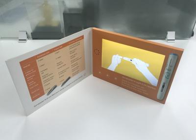 China Event launch paper craft card LCD video brochure 7inch LCD screen branded video advertising card for pharma for sale