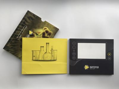 China Paper Material LCD video brochure card 7inch LCD screen video card with slide cover for biotech marketing for sale