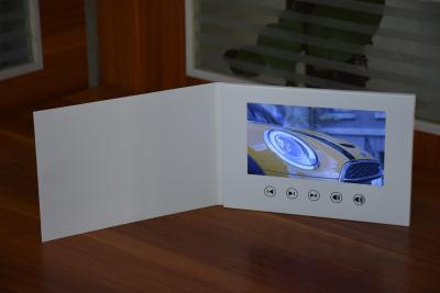 China Tarjeta en blanco blanca innovadora del folleto video de la pantalla LCD del arte de papel 7inch de las soluciones del márketing y de la comunicación para el acontecimiento en venta
