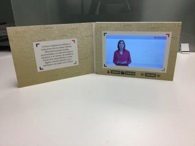 China Libro video de la publicidad del folleto video de la promoción de la pantalla LCD de la tarjeta de papel 7inch del estilo de la tarjeta de papel en venta