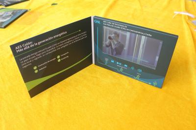 China Tipo de tarjeta de papel libro video del vídeo del control del interruptor del imán del folleto 7inch de la pantalla LCD de encargo de la impresión en venta