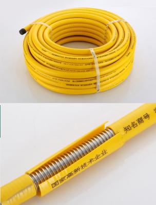 China Tubulação de gás doméstica exterior do diâmetro 20mm, foles flexíveis revestidos plásticos dos SS à venda