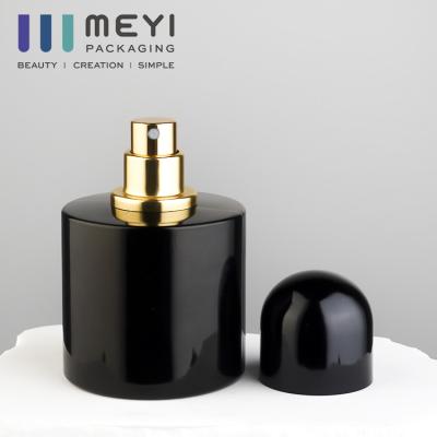 China Wholesale Round Shape Black Color 50ml Perfume Bottle Packaging With Round Cap for sale