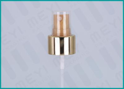 China Pearl Gold 24/410 Plastic Mini Mist Sprayer With Shiny Gold Aluminum Collar for sale