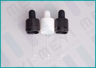 China Childproof And Tamper Evident Plastic Dropper 18/410 For Glass E-liquid Bottles for sale