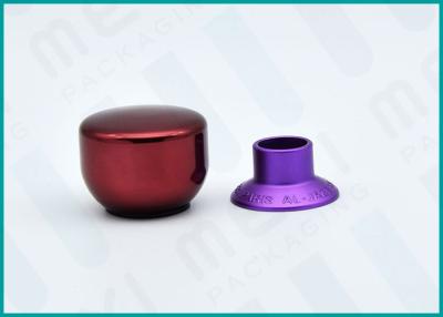 China Smooth Red Perfume Bottle Caps Customized Shape With Purple Stepped Collar for sale