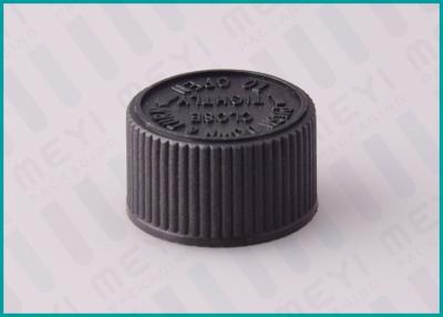 China 20/410 Ribbed Black Screw Top Caps , Pharmaceutical Child Proof Caps for sale
