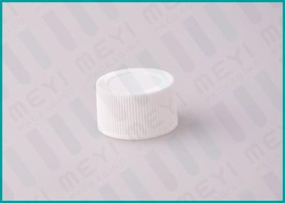 China 28/410 White Ribbed Screw Top Caps / Plastic Bottle Lids For Cosmetics for sale