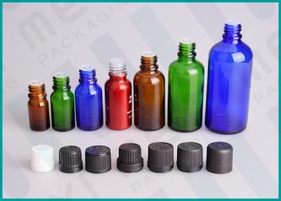 China Colora garrafas de vidro revestidas com tampão de parafuso e redutor do orifício para o óleo essencial à venda