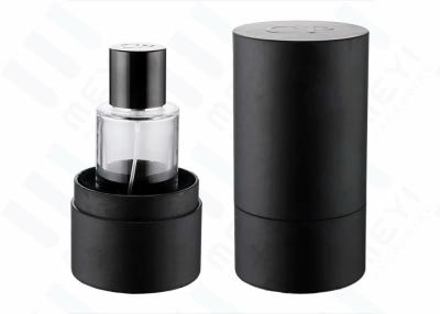 China Mini 50ml Glass Perfume Bottles With Black Magnetic Perfume Cap And Black Box for sale