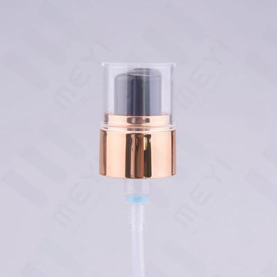 China 18/410 Outer Spring Treatment Pump / Rose Gold Cream Pump With AS Cap for sale