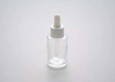 China 20/410 Essential Oil Pump Bottle Flat Shoulder 30ml Glass Dropper Bottles for sale