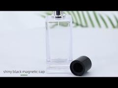 50ml Glass Perfume Bottle With Shiny Black Magnetic Cap