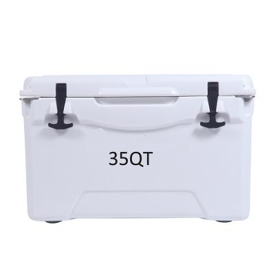 China Camping Plastic 35QT Ice Box Cooler LLDPE Ice Chest Cooler Box for sale
