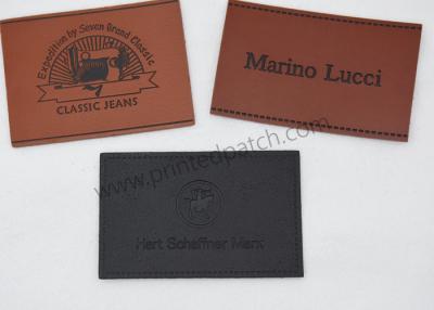 China OEM Stamped Leather Tags SGS Cow Leather Jean Patches for sale