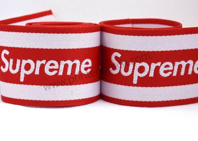 China ODM SGS Supreme Polyester Ribbon Roll Anti Slip Elastic Band Red And White for sale