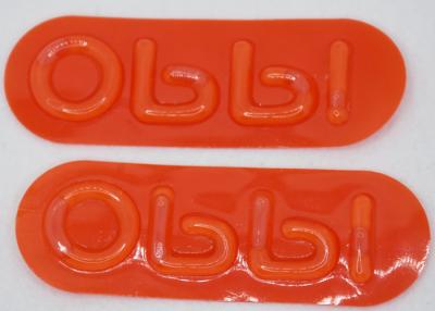 China Injection Molding TPU Raise 3d Cuff Tabs , Sew On Logo Patches for sale
