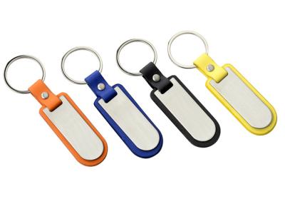 China Laser Logo PU Leather Key Chain Keyring Zinc Alloy Key Holder for sale